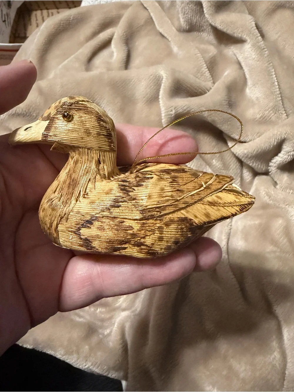 Natural Brown Decorative Bird Ornament